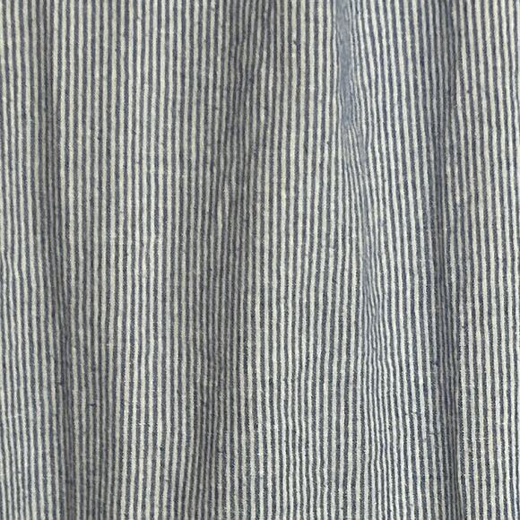 Umgee Women's 1XL plus blue whie stripe button down tunic top shirt lace long - Picture 6 of 6